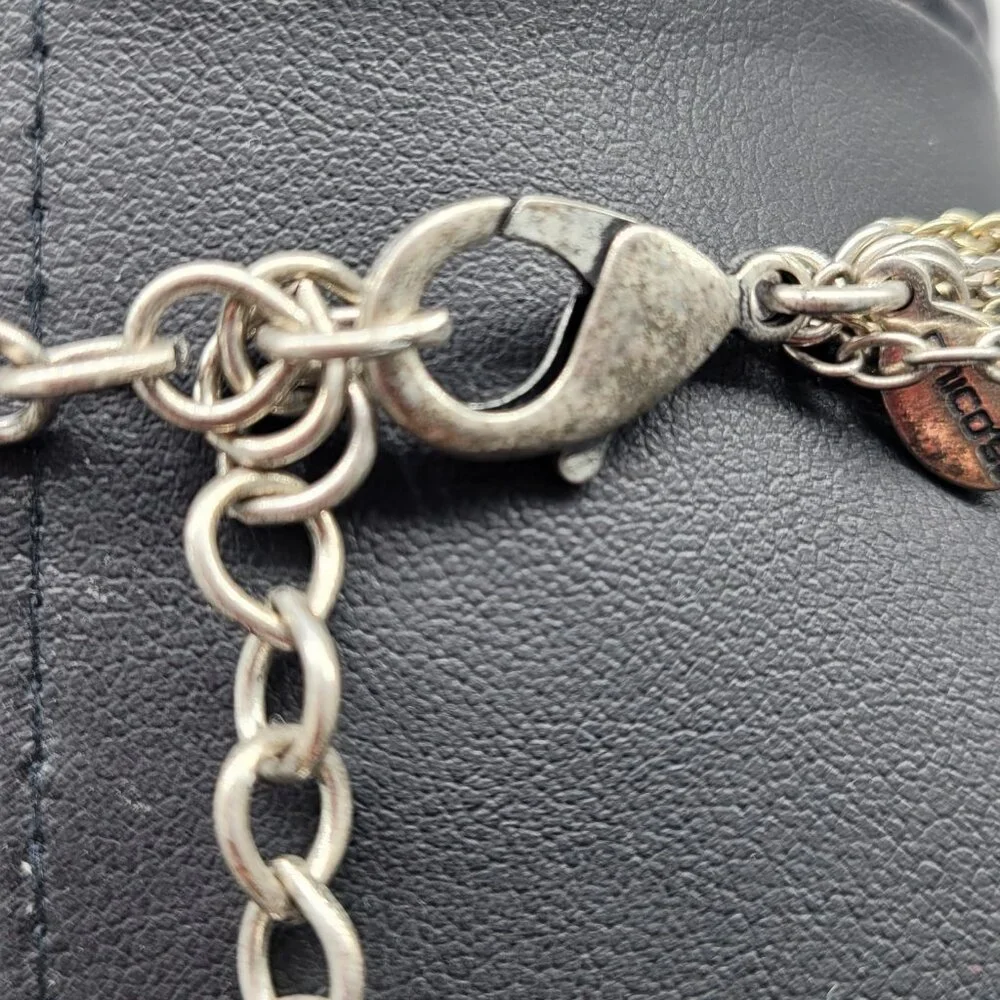 Chico's 5 Layer Mixed Metal Necklace Antiqued Silver & Gold Tone Business Casual